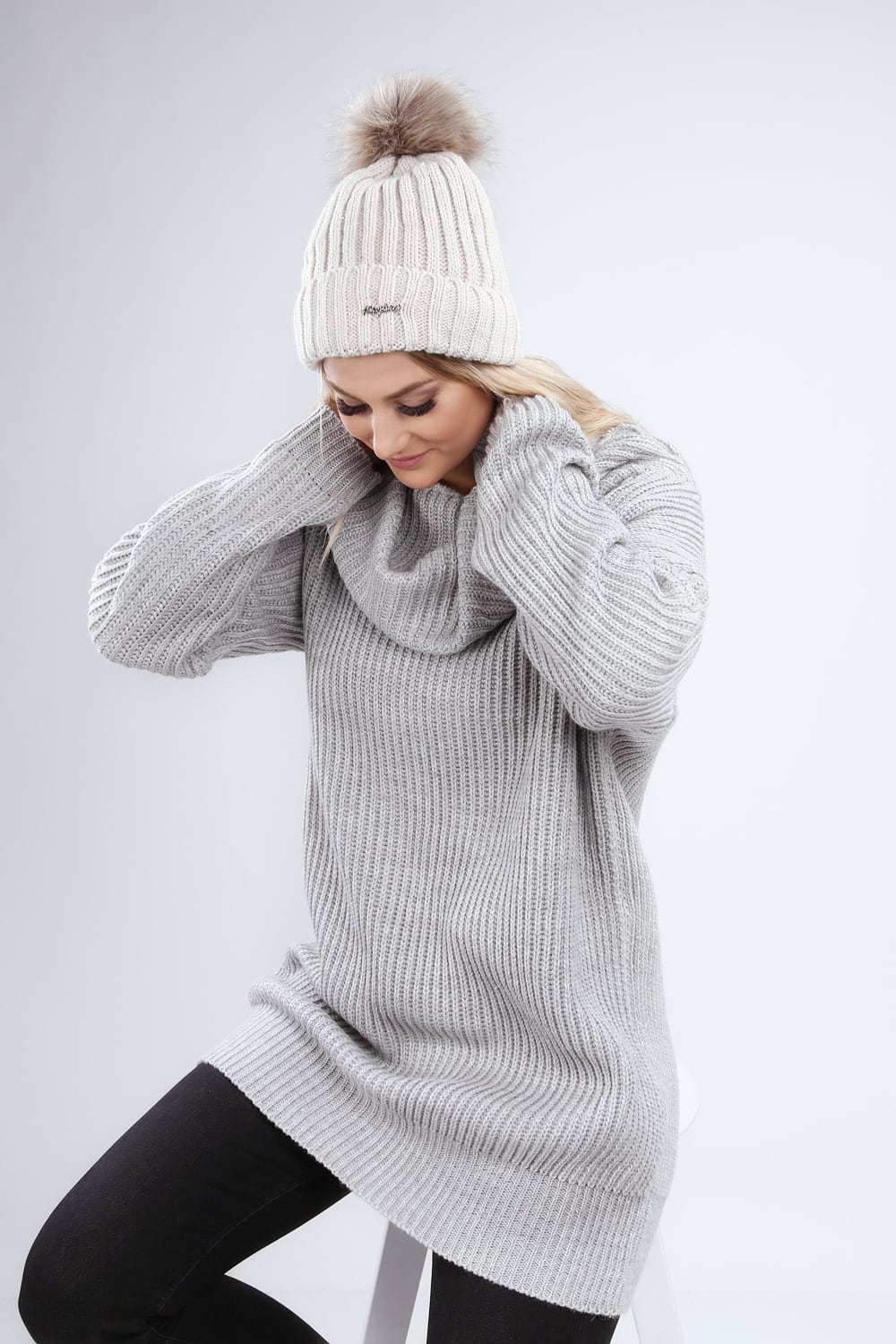 Beige winter cap
