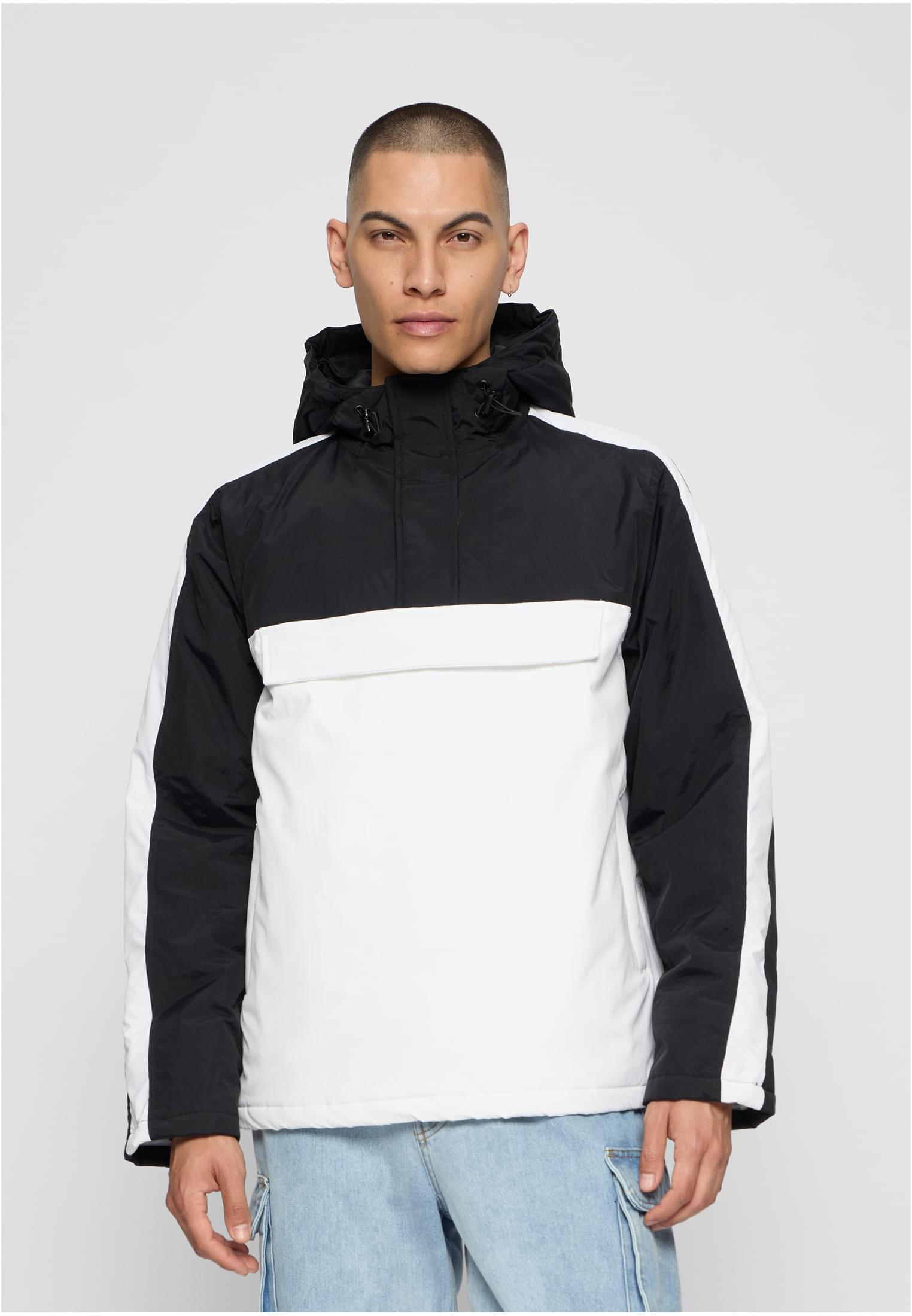 Men's Pull-over Jacket With Hood White/black