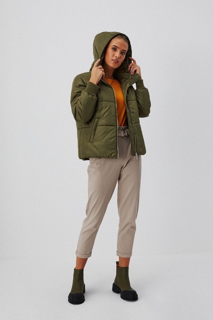 quilted hooded jacket