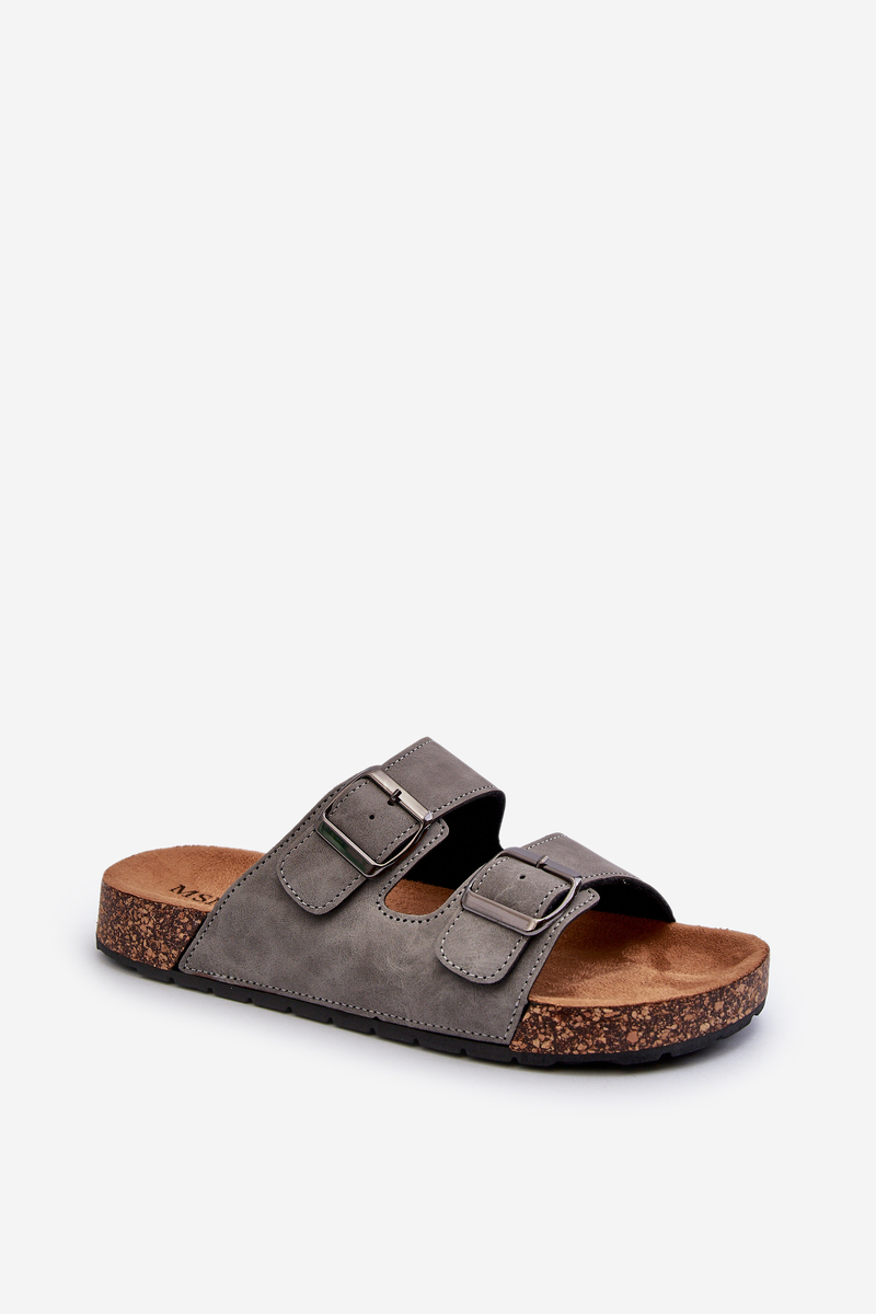 Men's slippers with cork soles, grey Rosawia