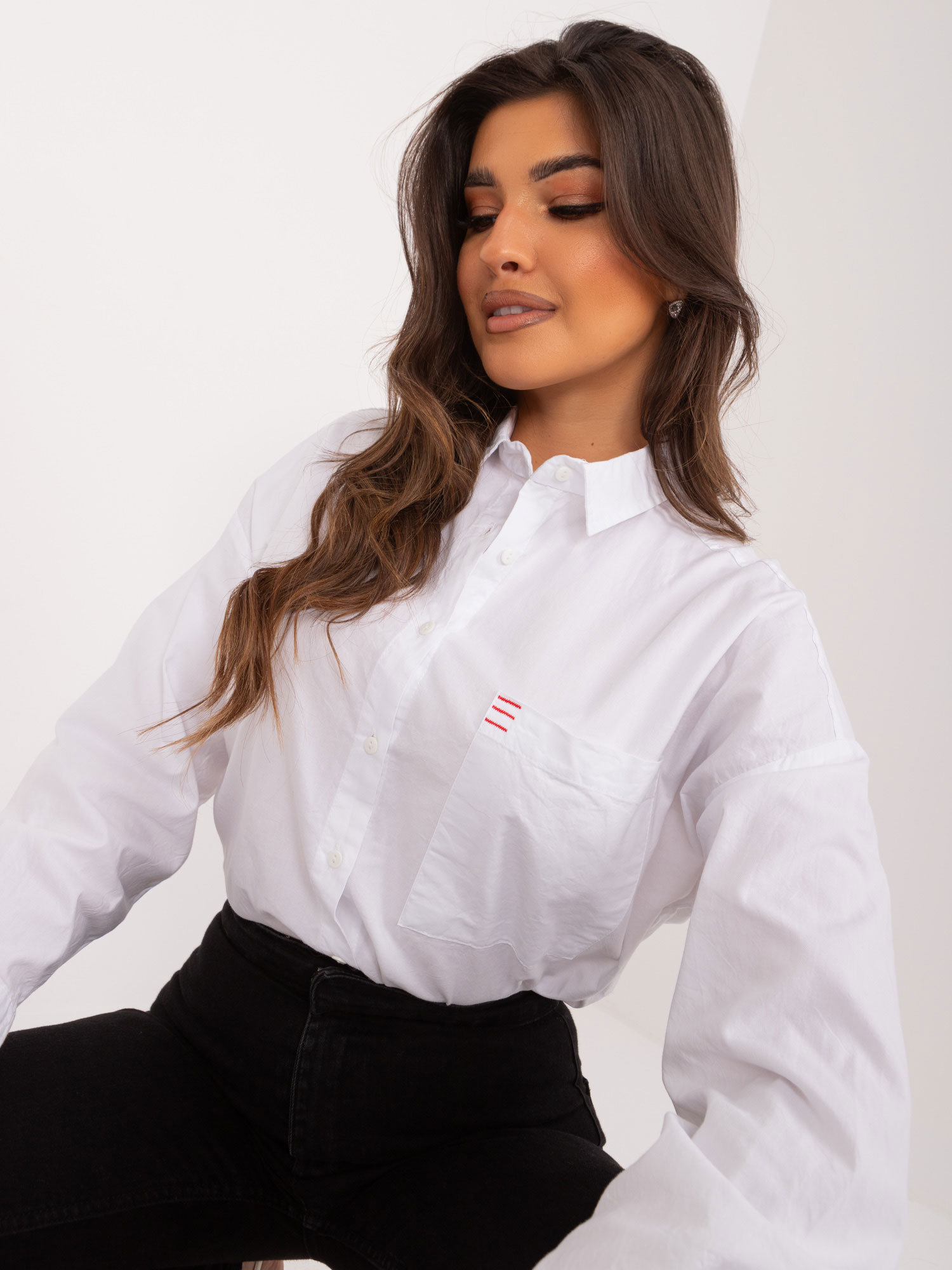 Classic white shirt with button fasteners