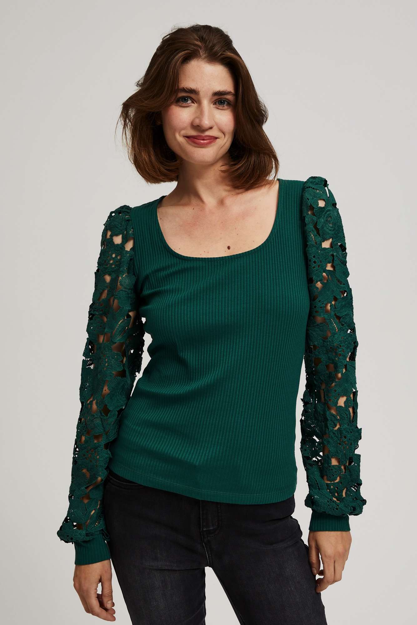 Blouse With Lace Sleeves