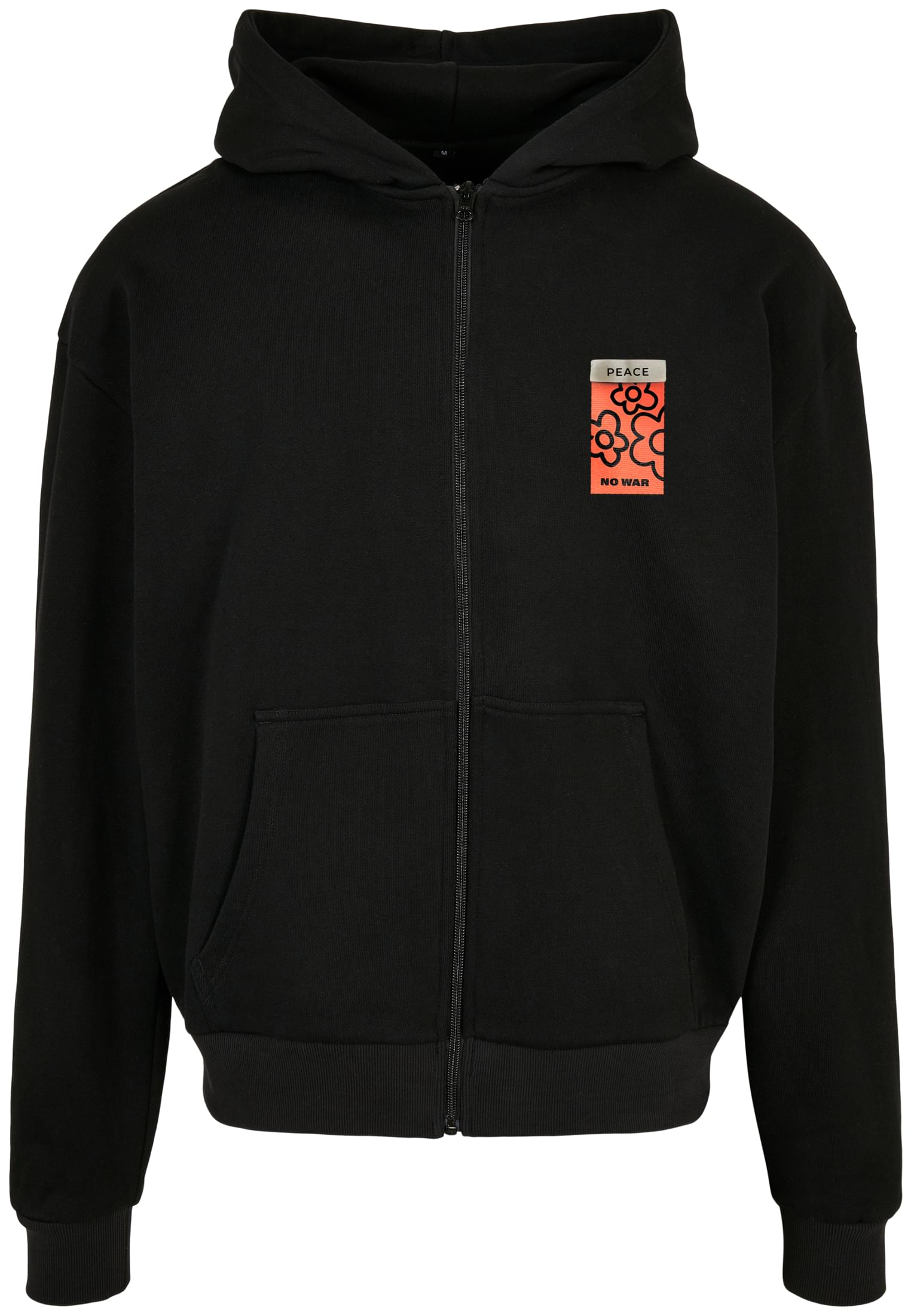 Puffer Peace Heavy Oversize Zip Hoody black