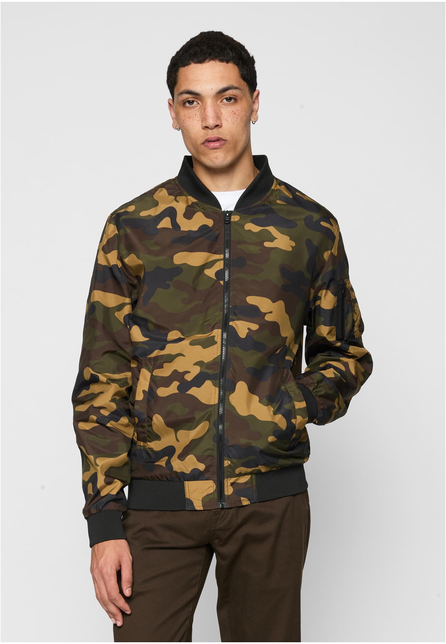 Bunda S Maskáčovým Vzorom Light Camo Bomber Woodcamo