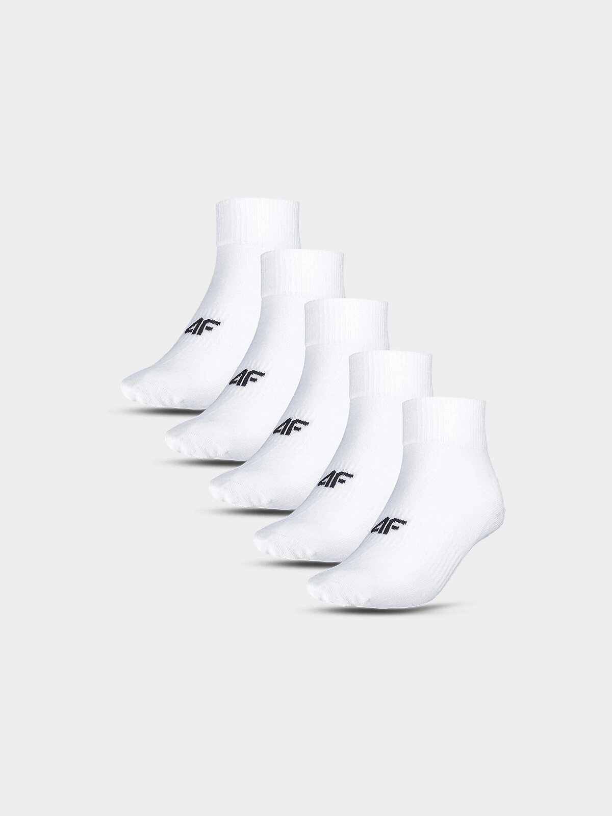 Men's Casual Socks Above the Ankle (5pack) 4F - White