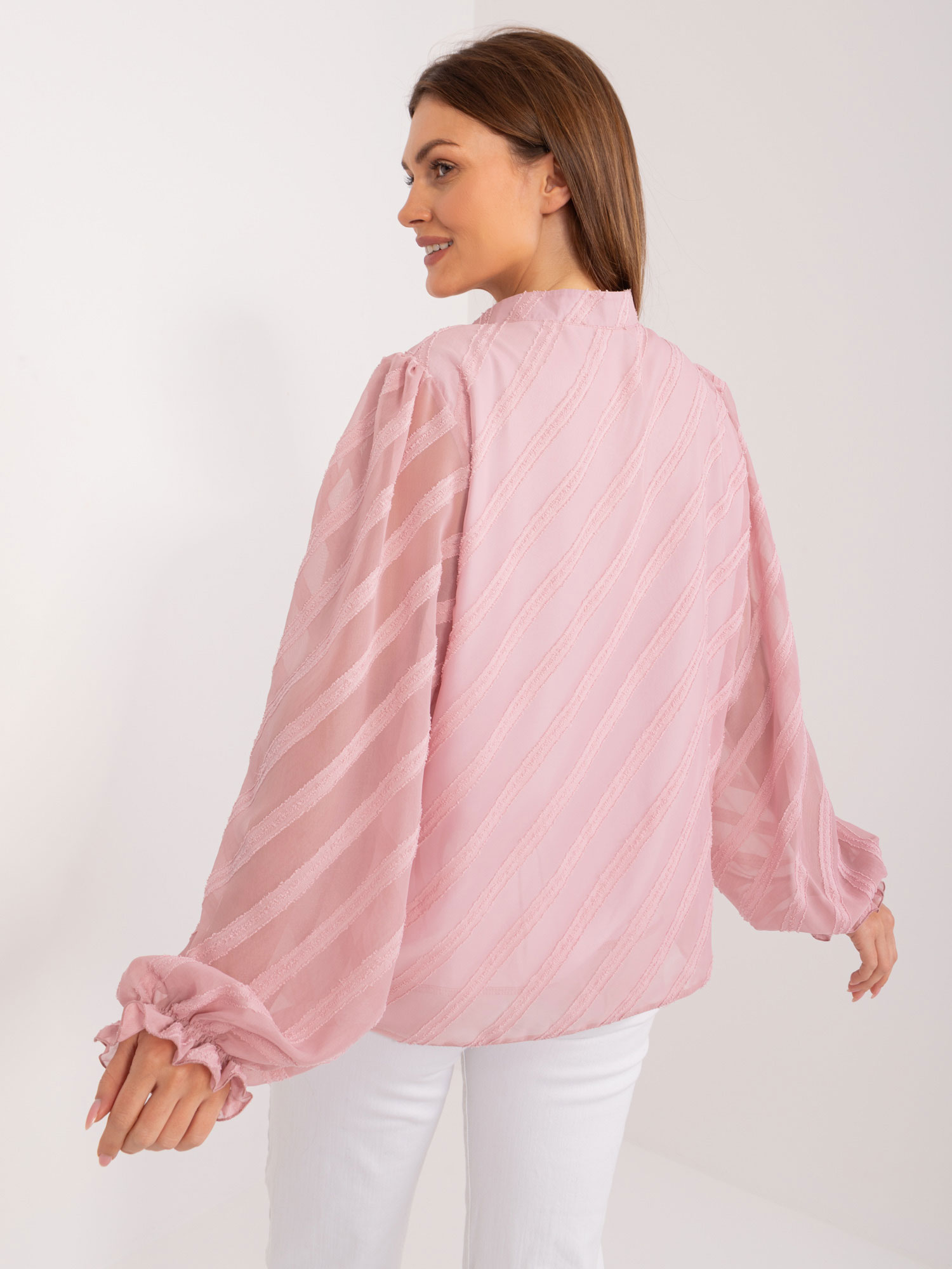Pink classic shirt with puffy sleeves