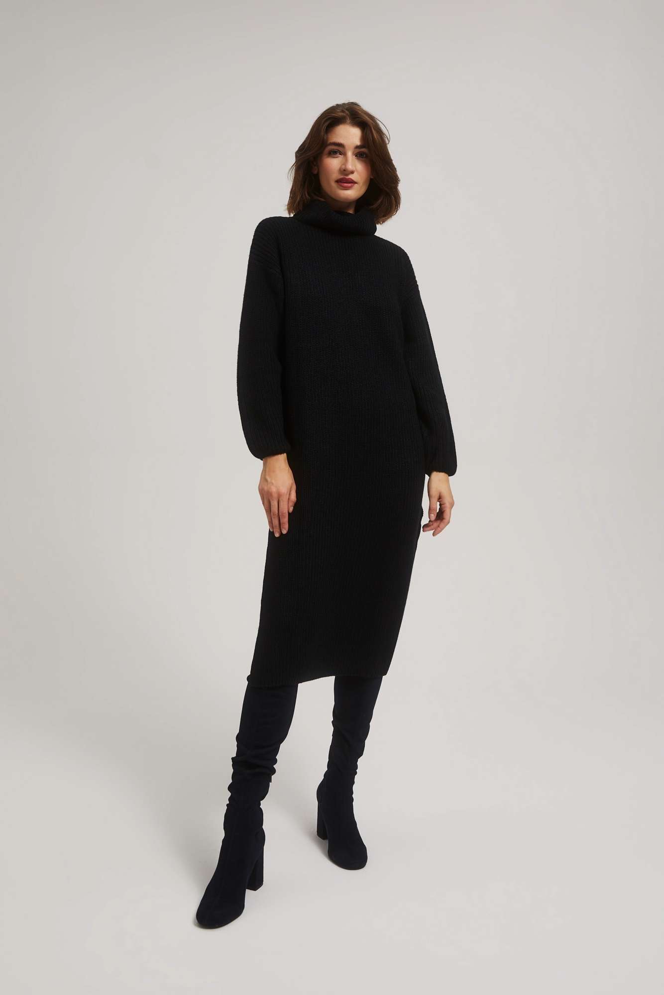 Marisse Black Turtleneck Sweater Dress