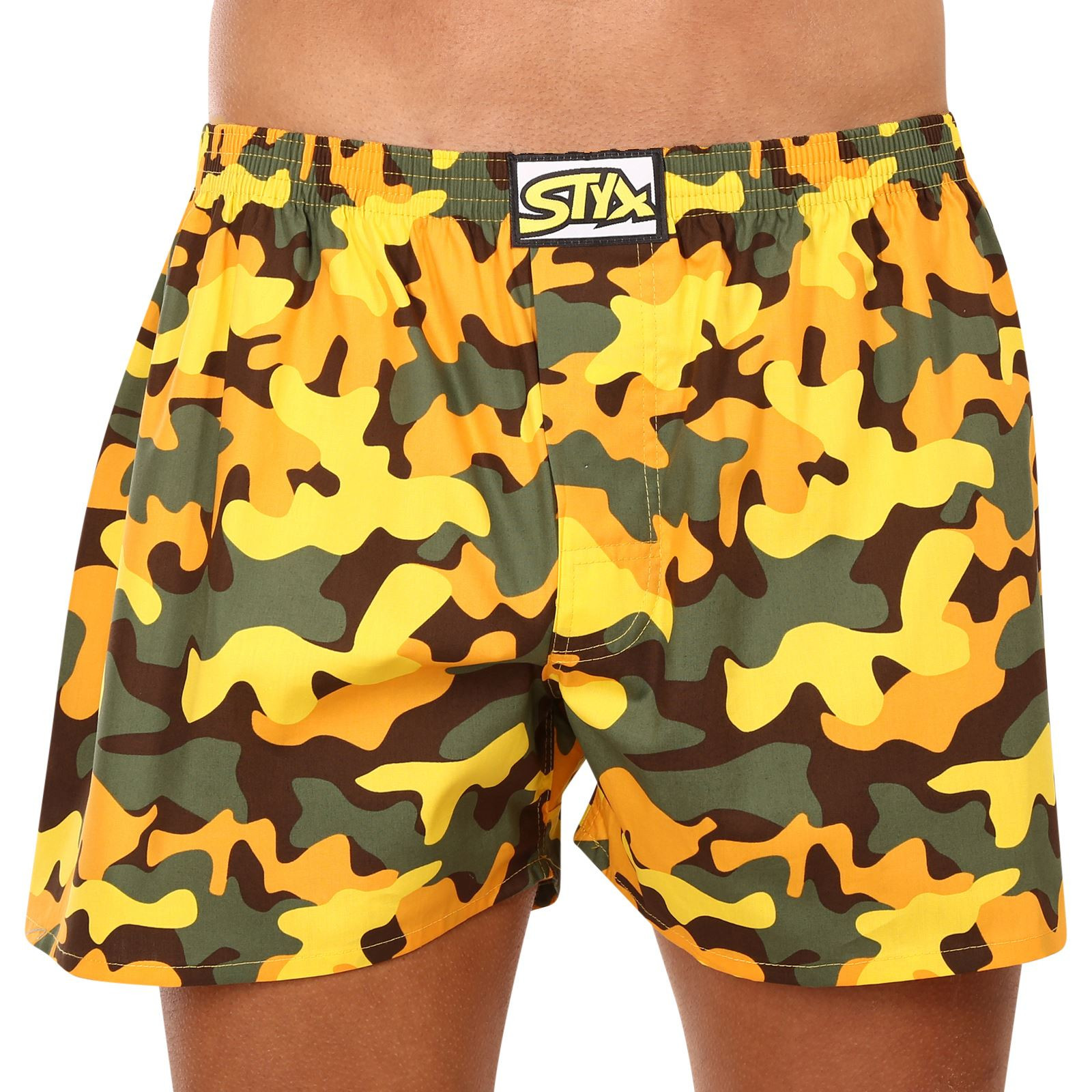 Men's Briefs Styx Art Classic Rubber Oversized Camouflage Yellow