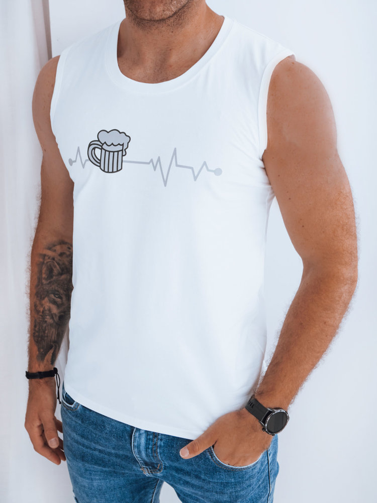 Men's Sleeveless T-shirt With White Print Dstreet