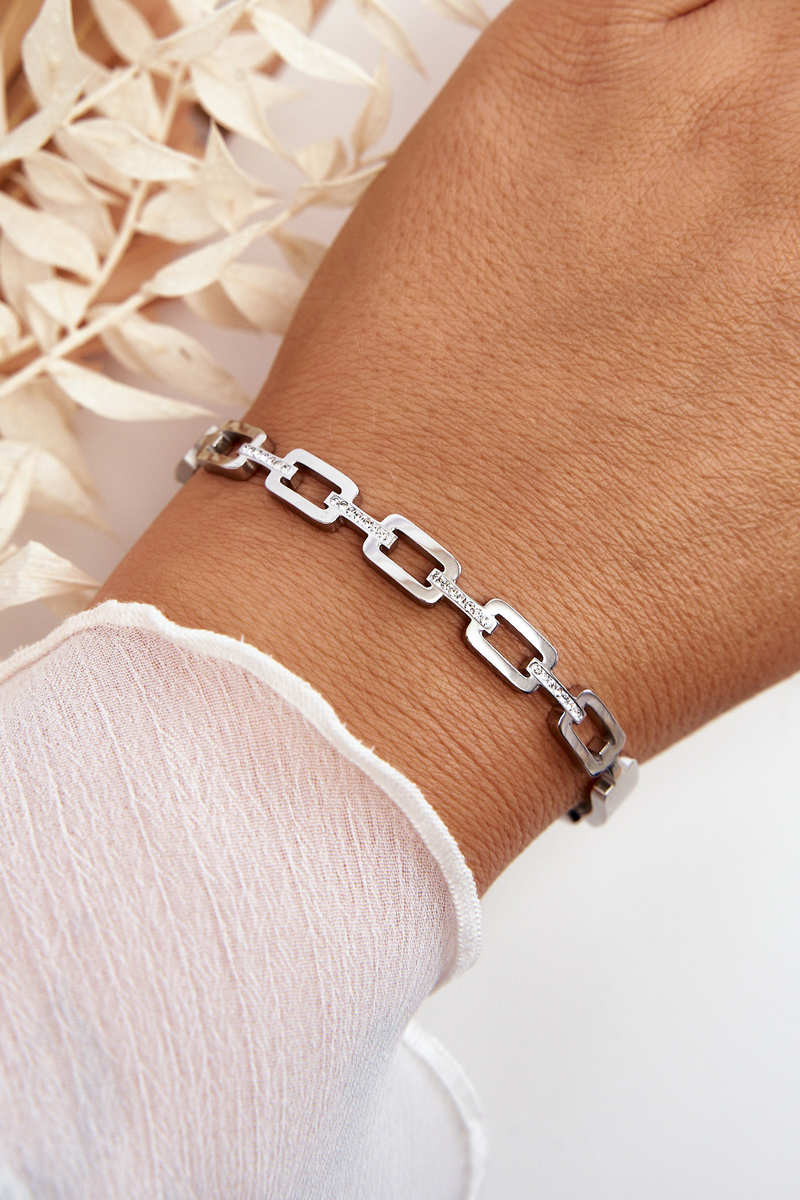 Women's Bracelet Decorated With Silver Cubic Zirconia