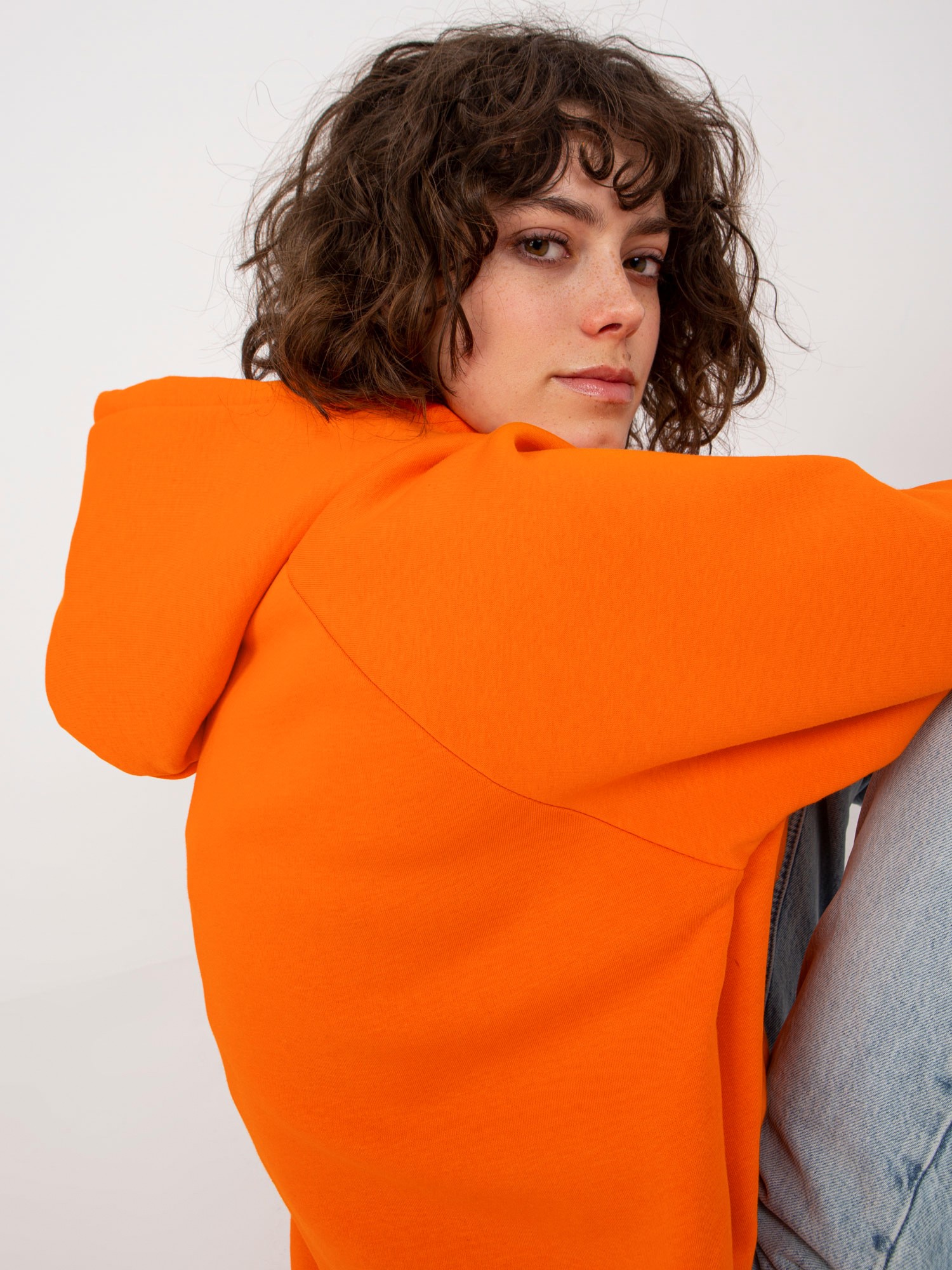 Orange basic oversize sweatshirt