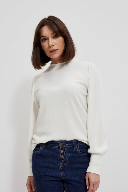 Sweatshirt With Puffed Sleeves And Turtleneck