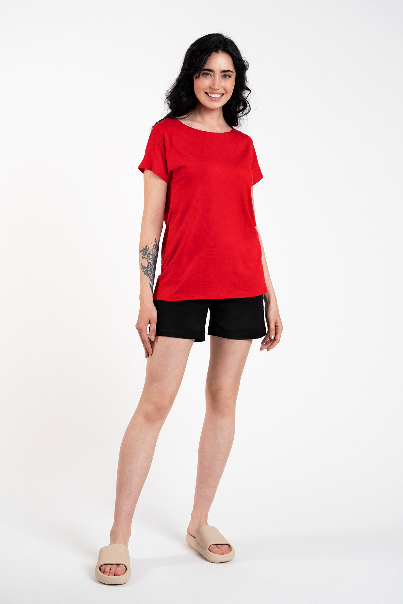 Women's blouse Ksenia with short sleeves - red