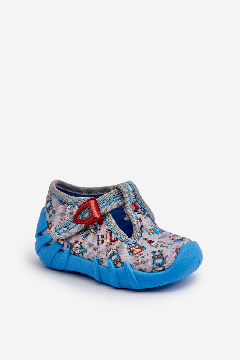 Comfortable children's slippers BEFADO Blue-gray