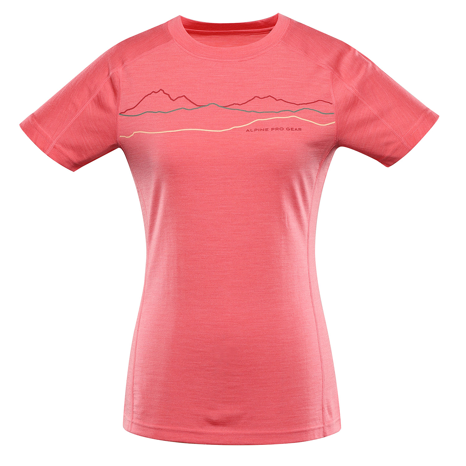 Women's Merino Wool T-shirt ALPINE PRO WOOLENA 2 Calypso Coral