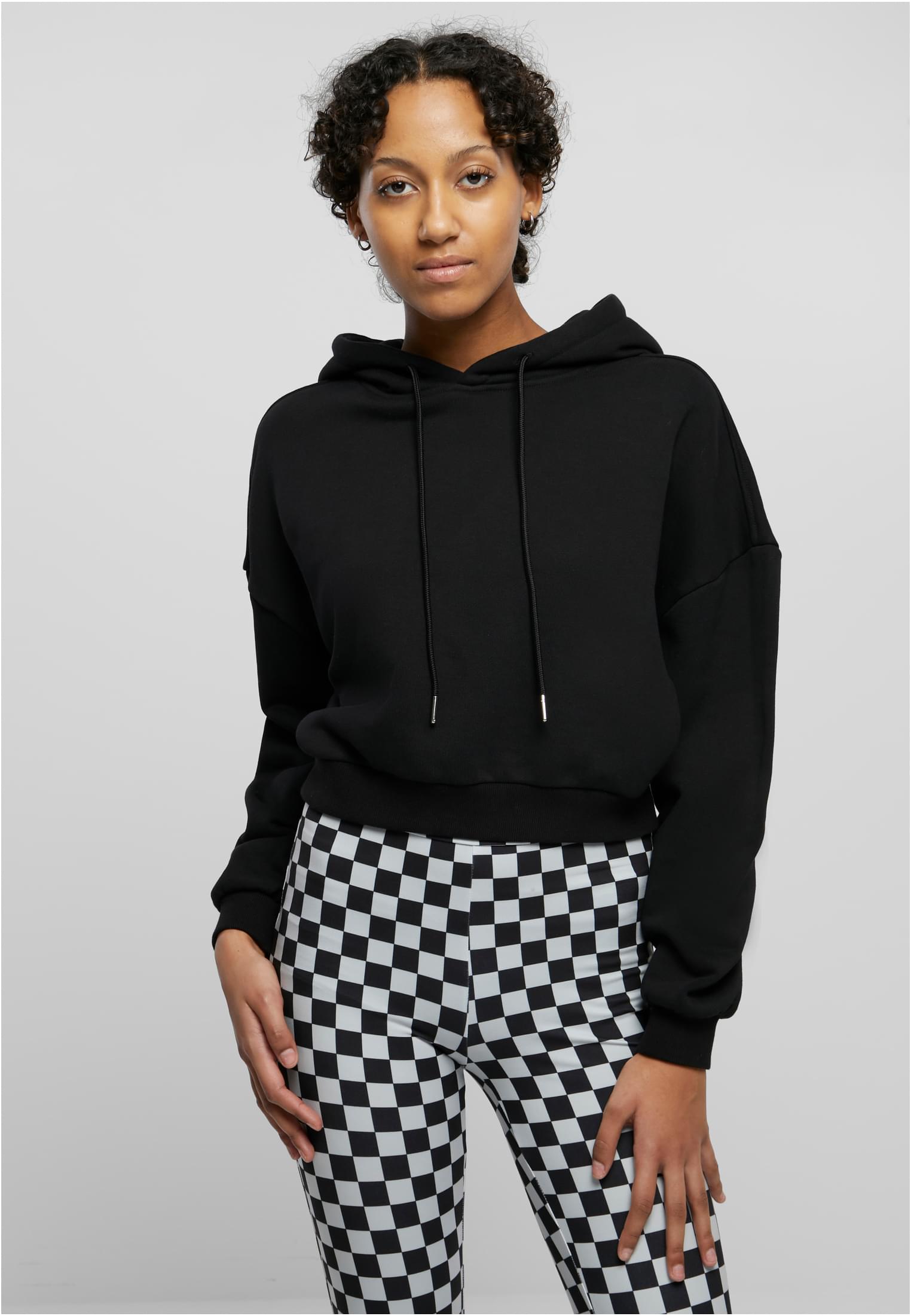 Women's Cropped Heavy Hoody Black