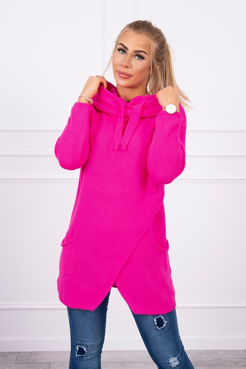 Sweater with clutch at the bottom pink neon