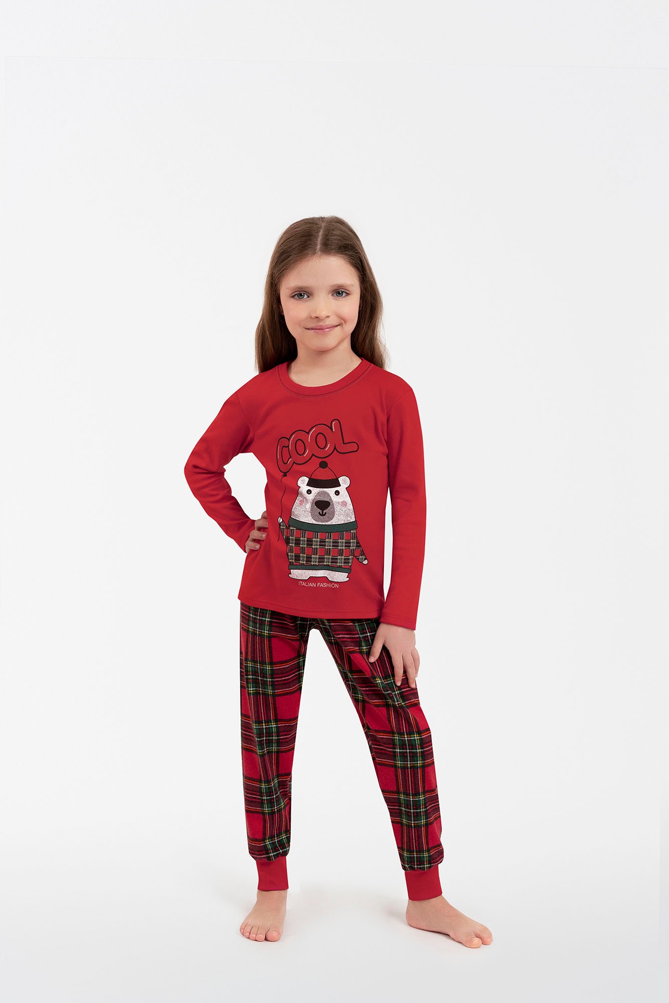 Kids' Pajamas Tess, Long Sleeves, Long Legs - Red/print