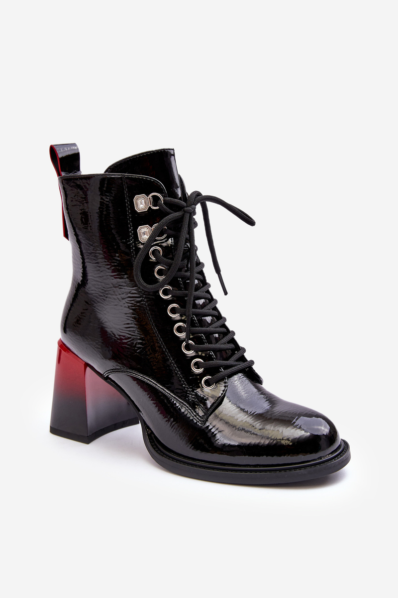 Patent Leather Ankle Boots D&A Black