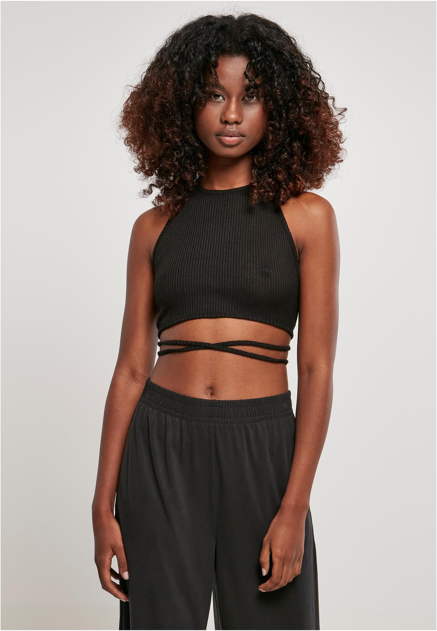 Women's Trapezoidal Cropped Top Black