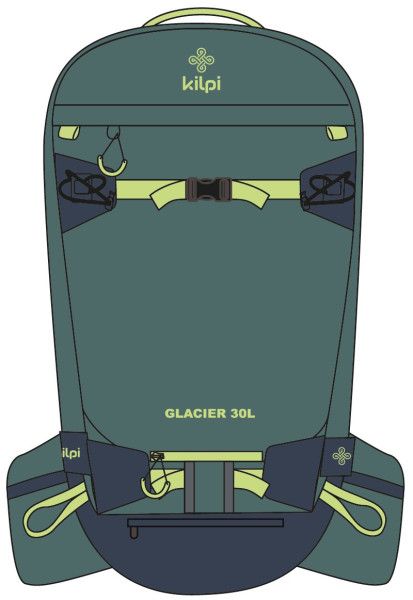 Ski Touring And Freeride Backpack Kilpi GLACIER-U Dark Green