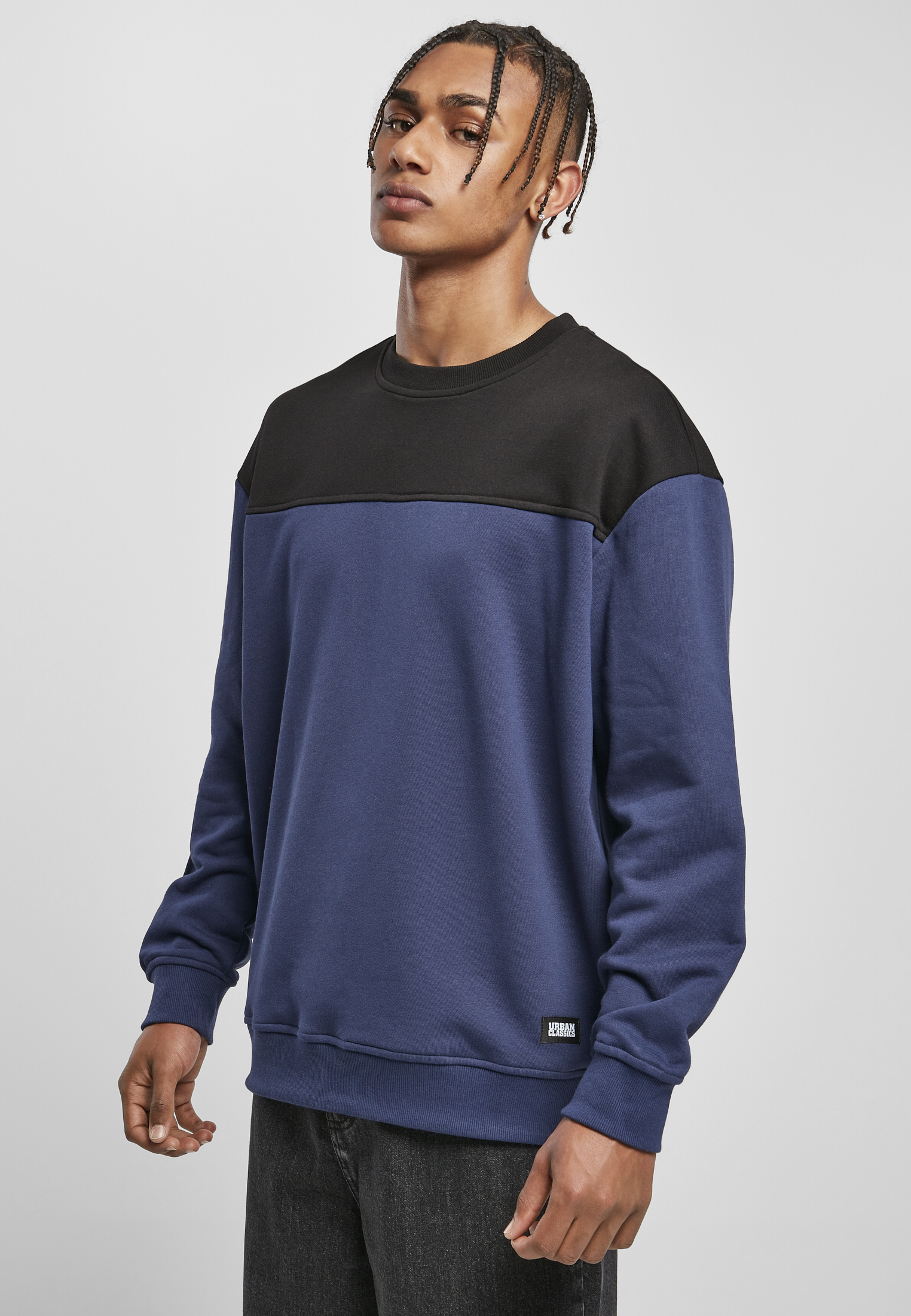 Bloc superior Crewneck Darkblue / negru