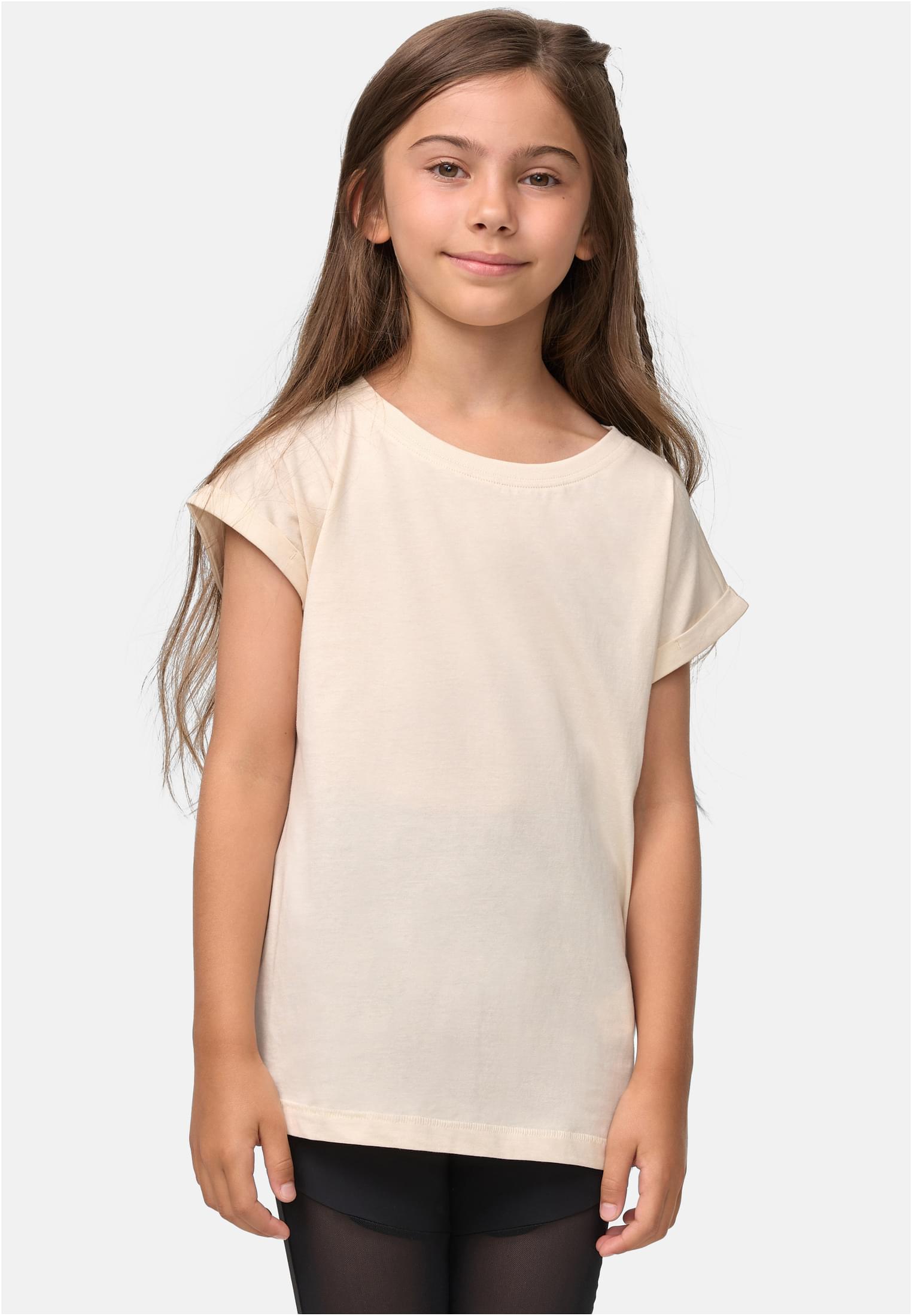 Levně Dívčí organické tričko s prodlouženým ramenem whitesand
