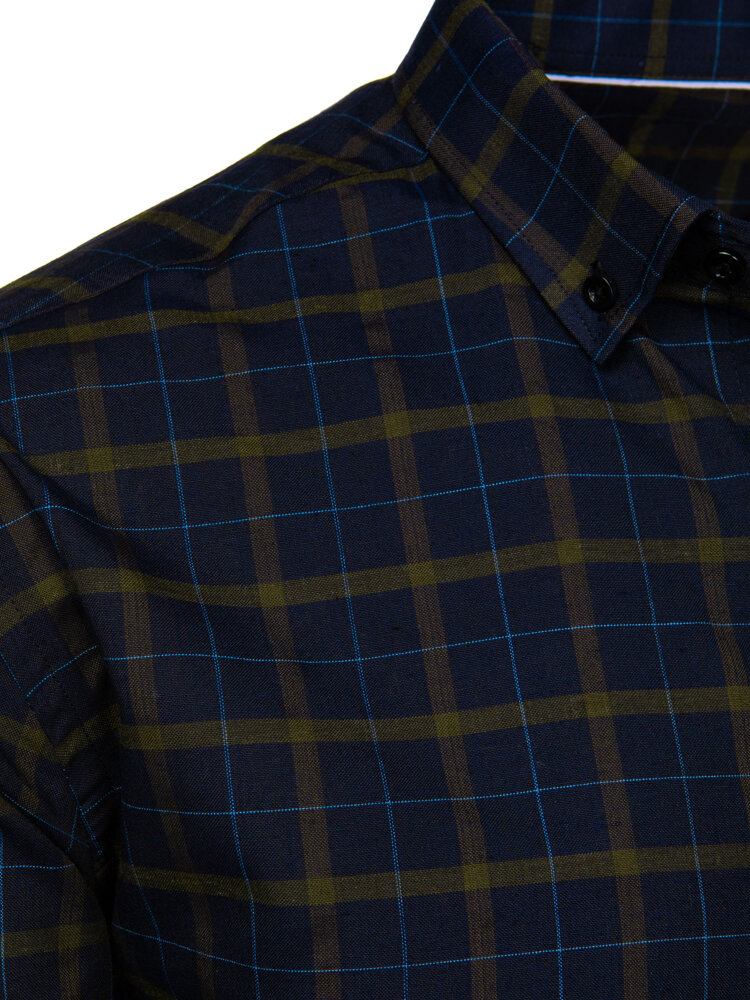 Navy Blue Plaid Men's Dstreet Shirt