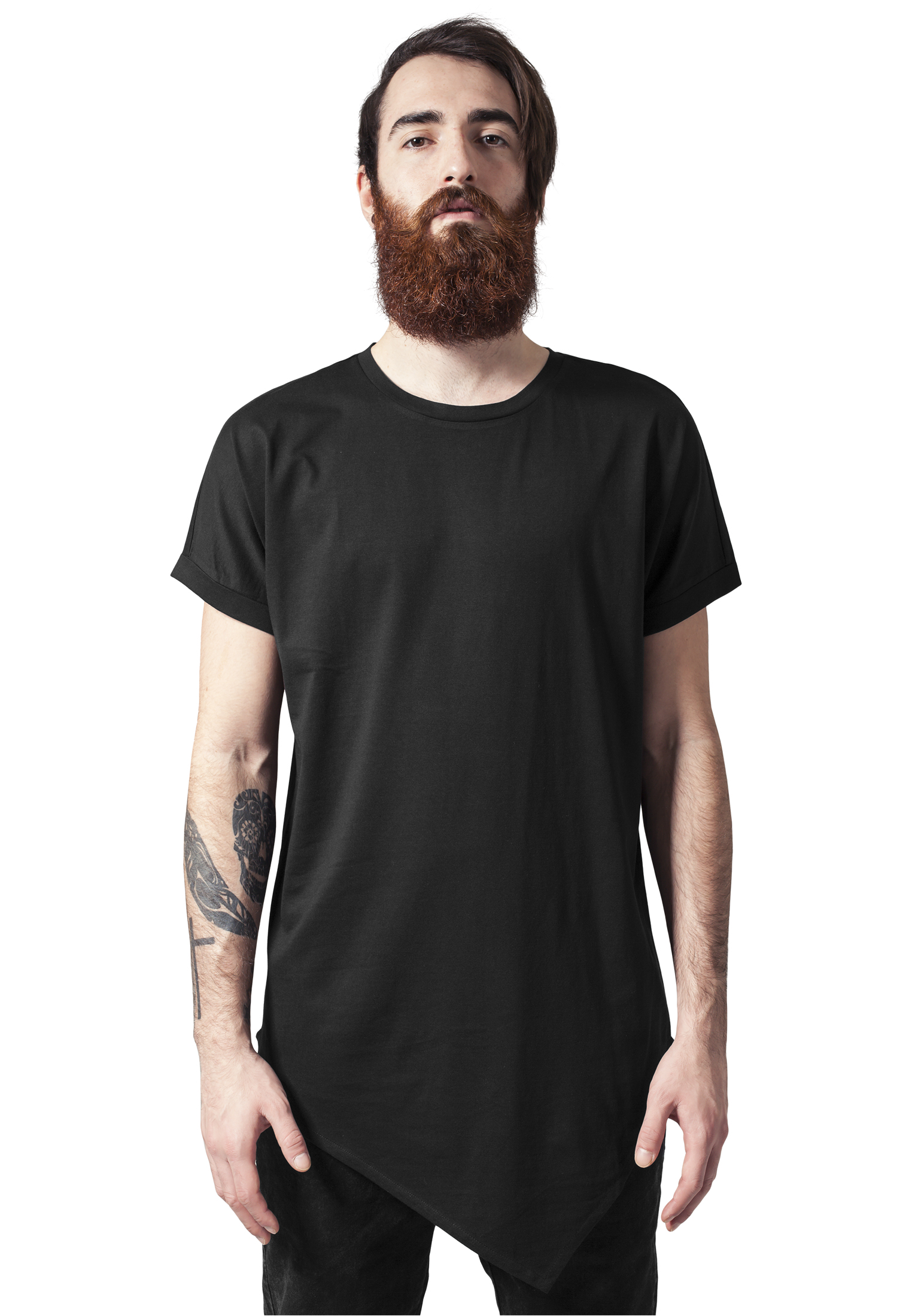 Asymmetrical Long Black T-shirt