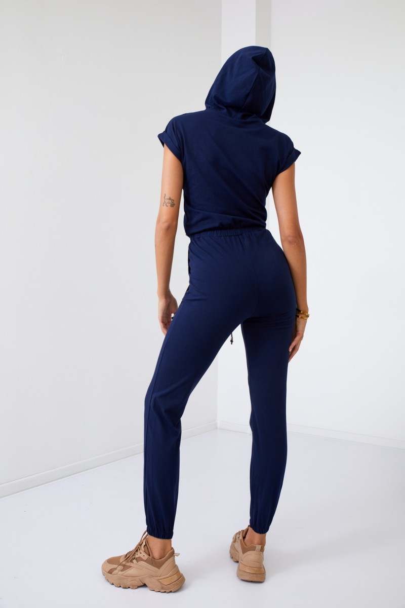 Women&#039;s Jumpsuit with Hood, Dark Blue