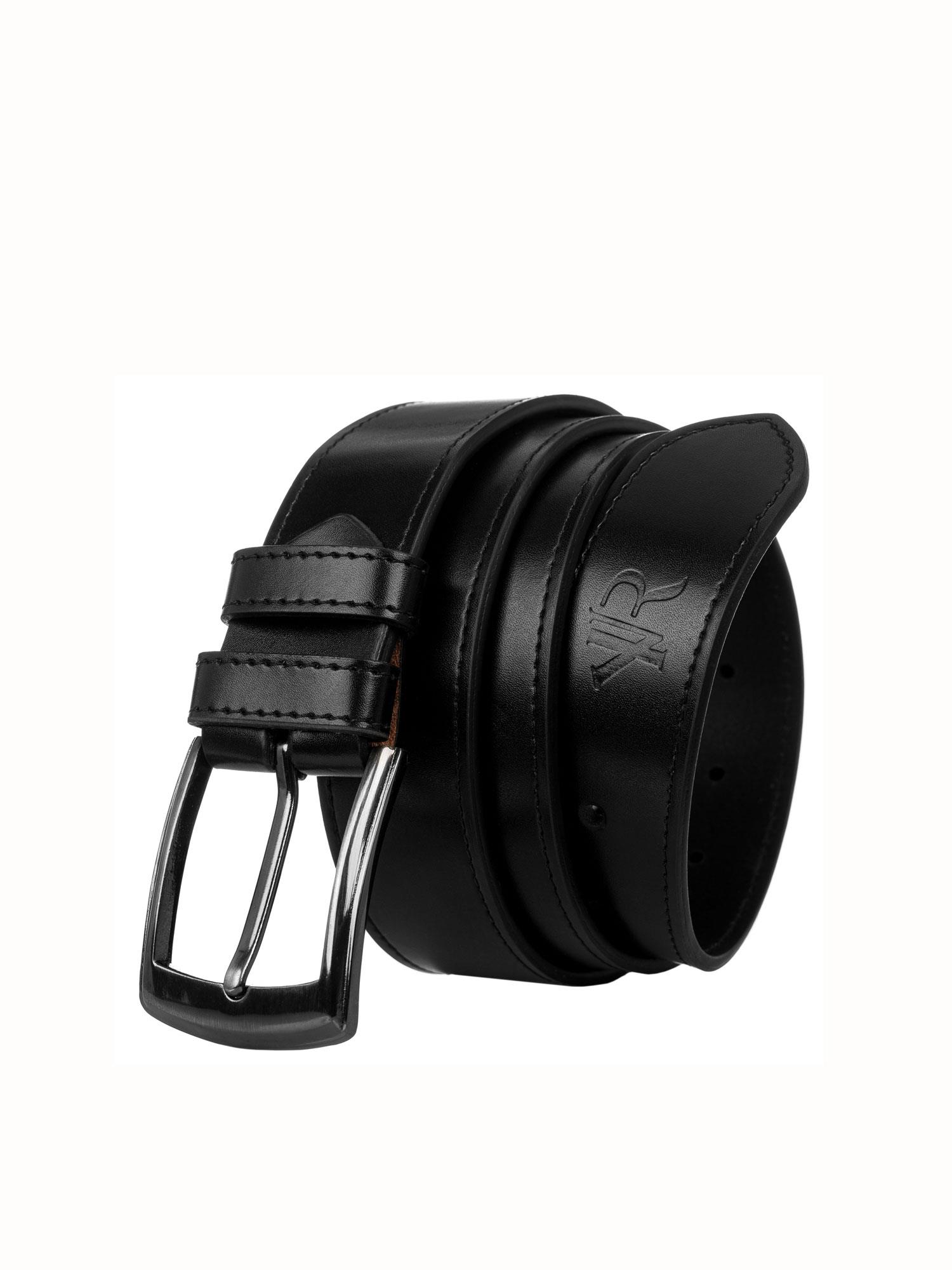 Muži Opasky - Black men's genuine leather belt