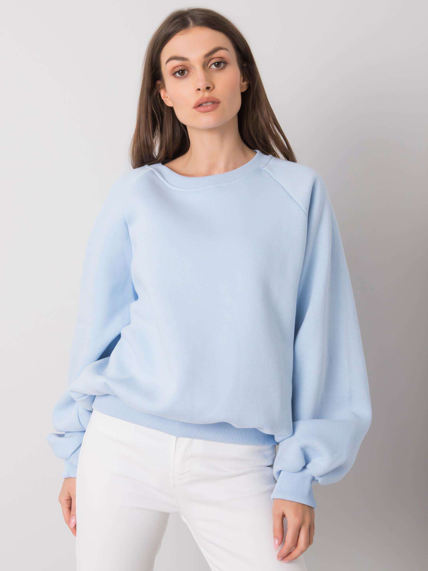 RUE PARIS Light Blue Plain Sweatshirt