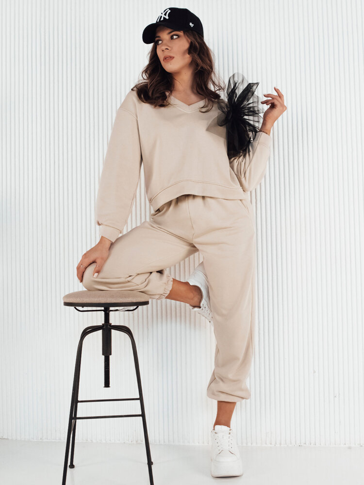 Spodnie dresowe damskie JOCOMF beżowe Dstreet