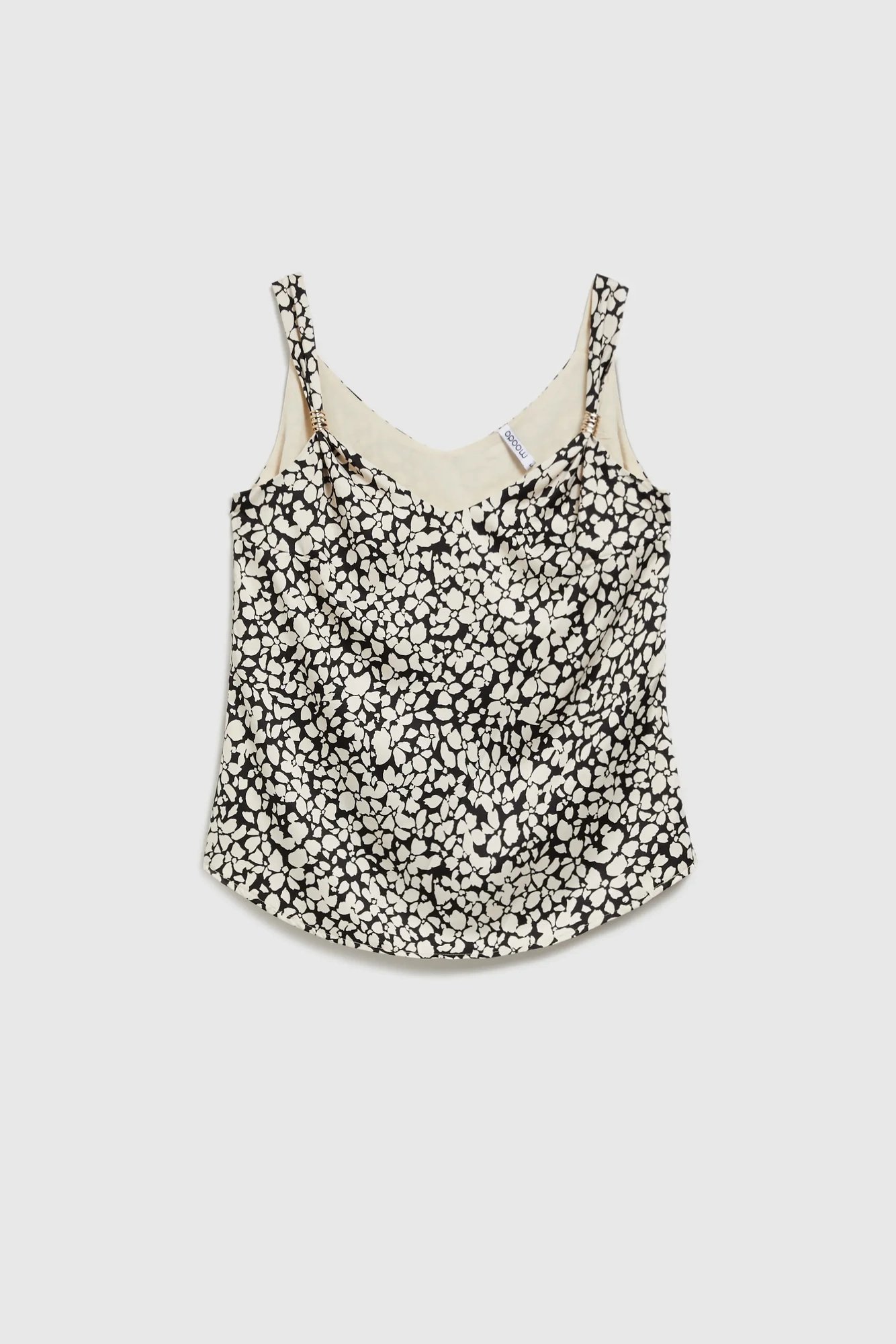 Women's top MOODO - ecru white/black