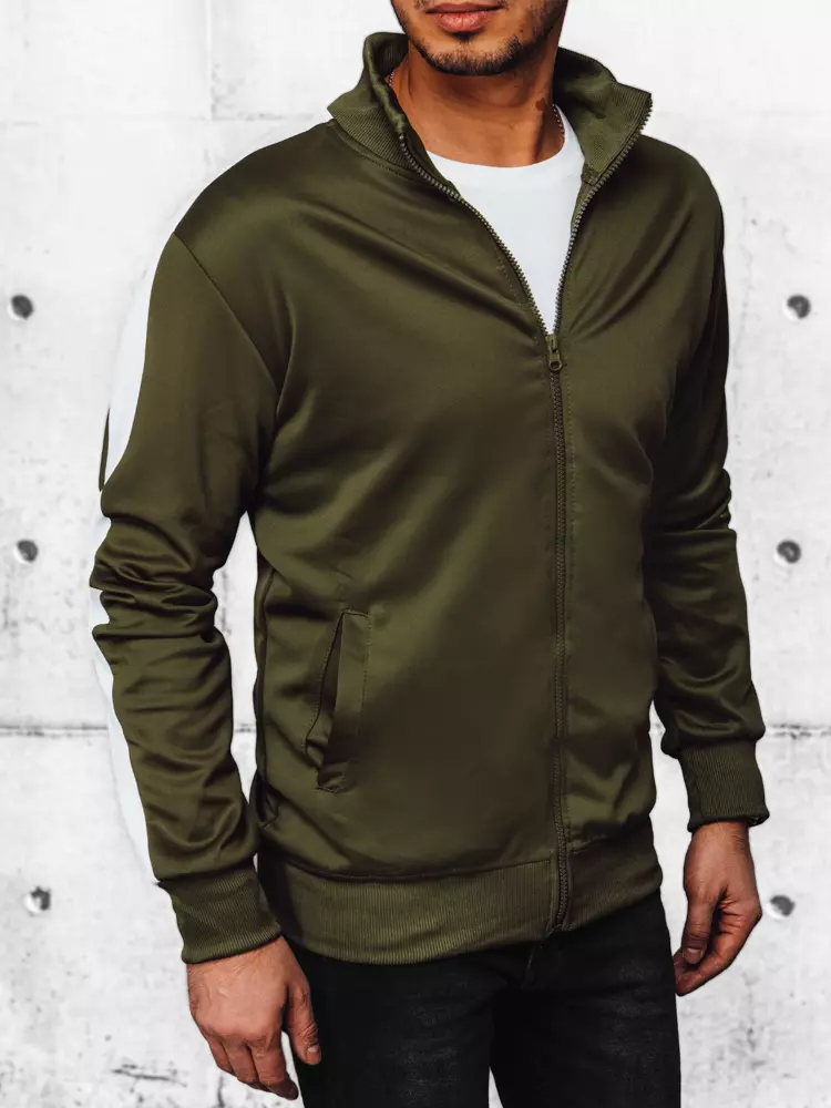 Green Men's Zippered Sweatshirt Dstreet