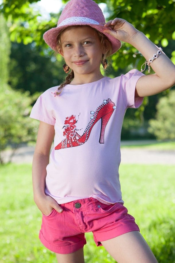 Girls' amaranth shorts