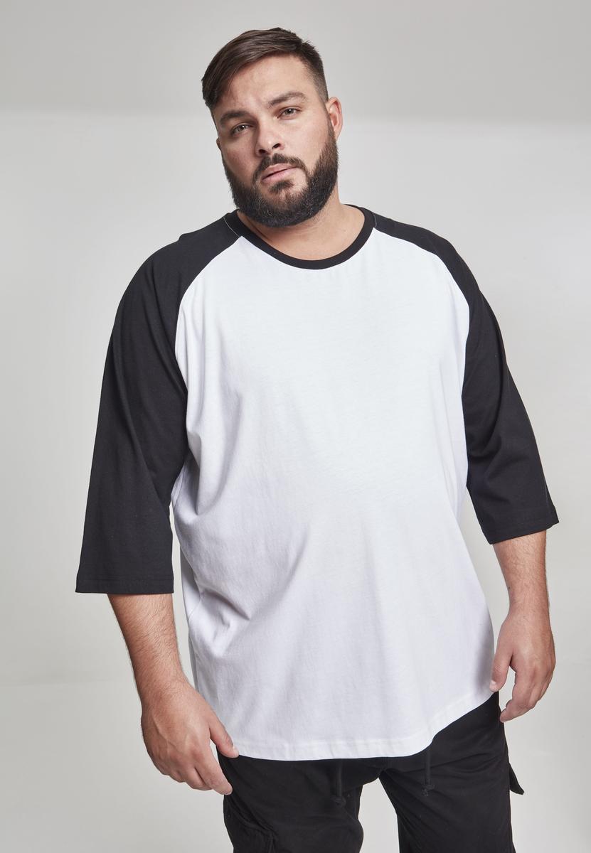 Contrasting Raglan T-shirt With 3/4 Sleeves Wht/bl