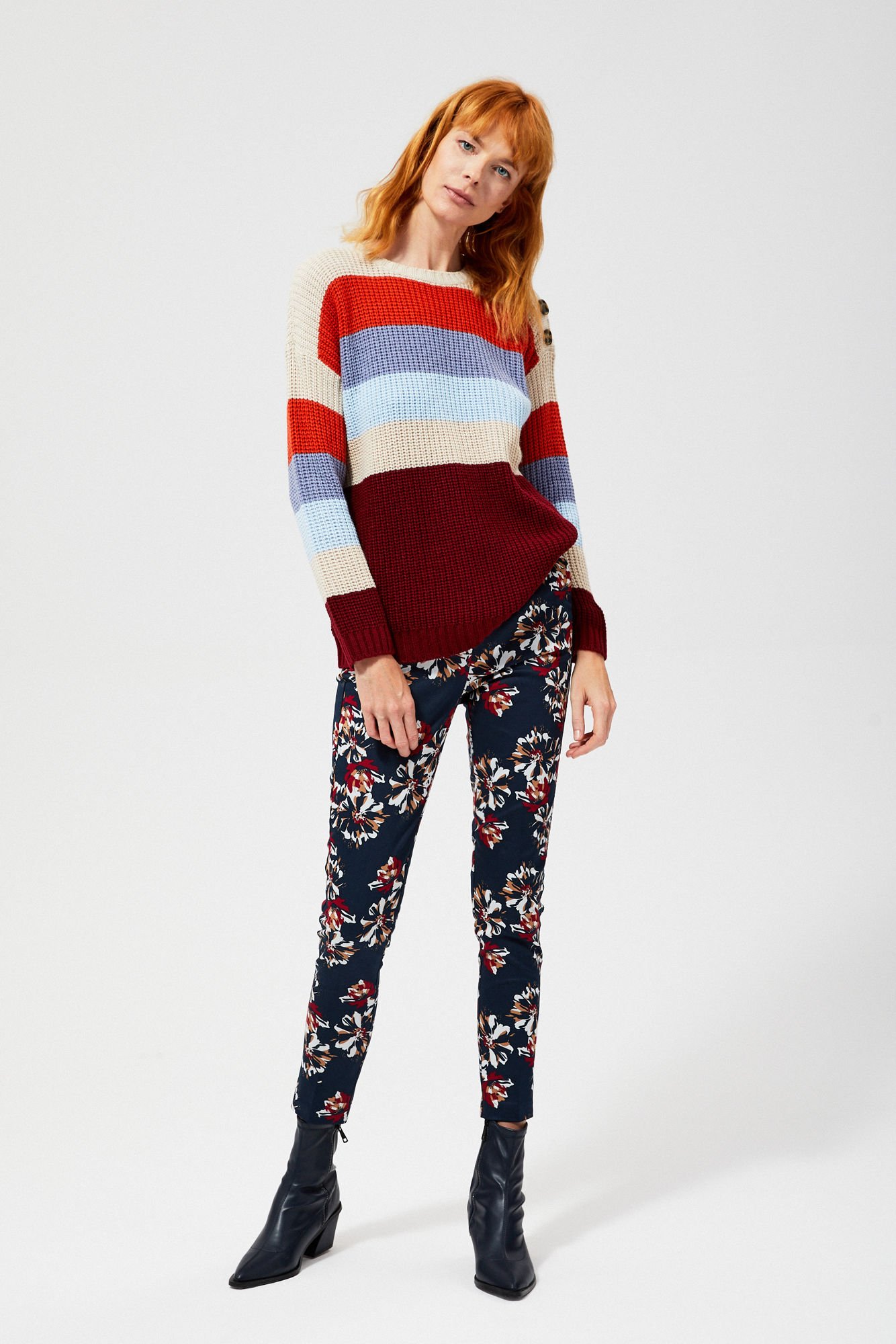 Trousers with print - fuchsia