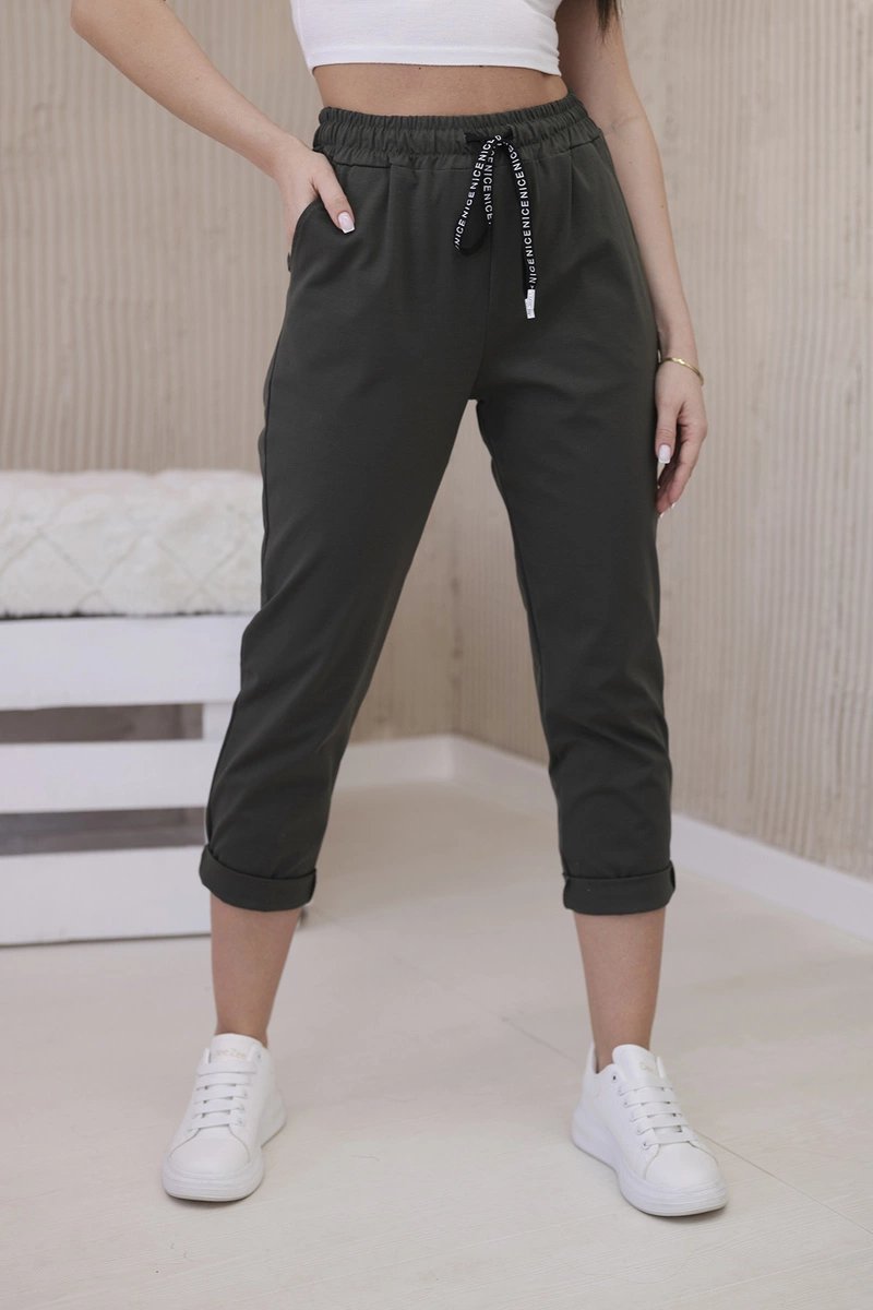 New Punto Trousers with Tie at the Waist khaki