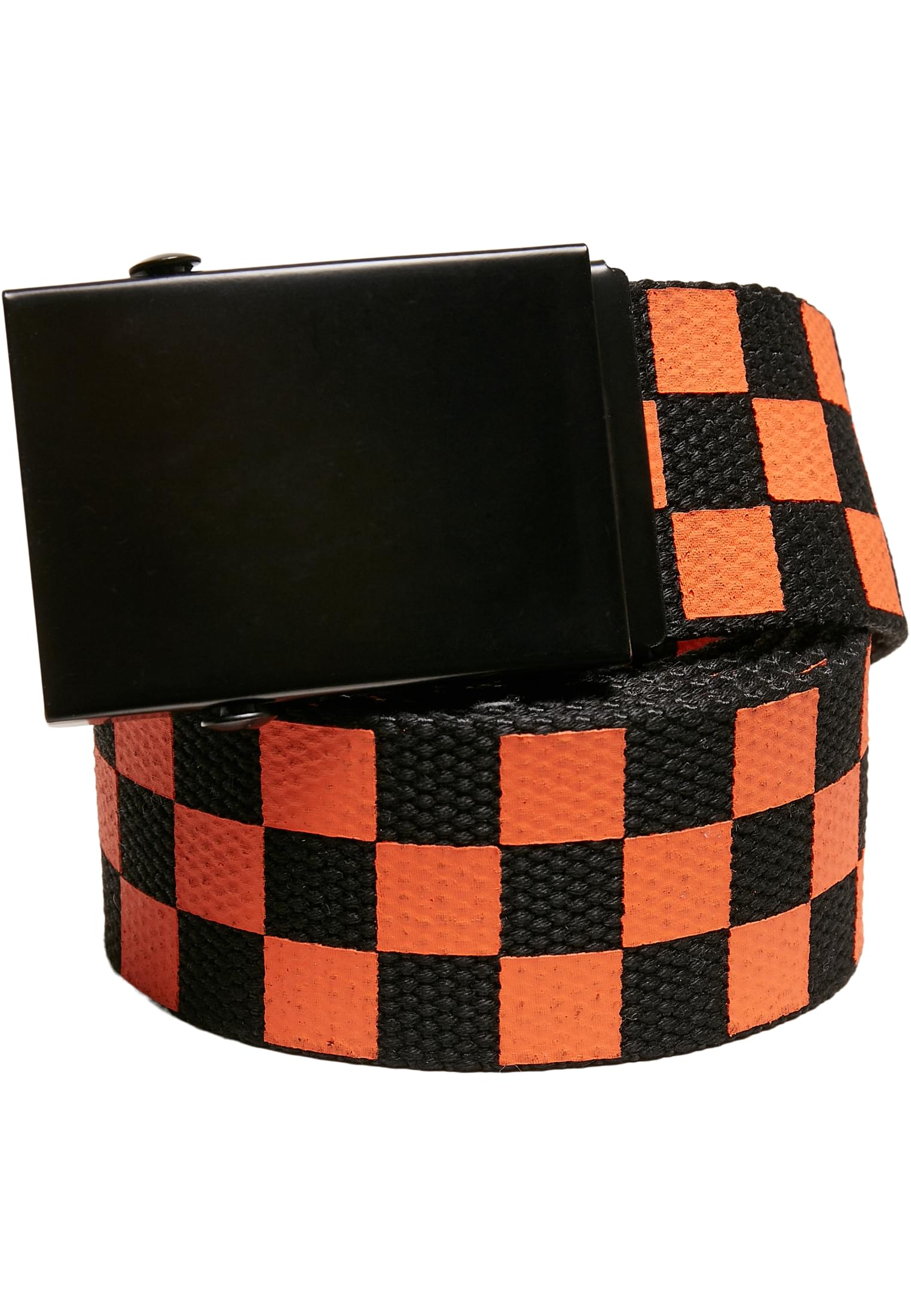 Levně Check And Solid Canvas Belt 2-Pack černá/oranžová