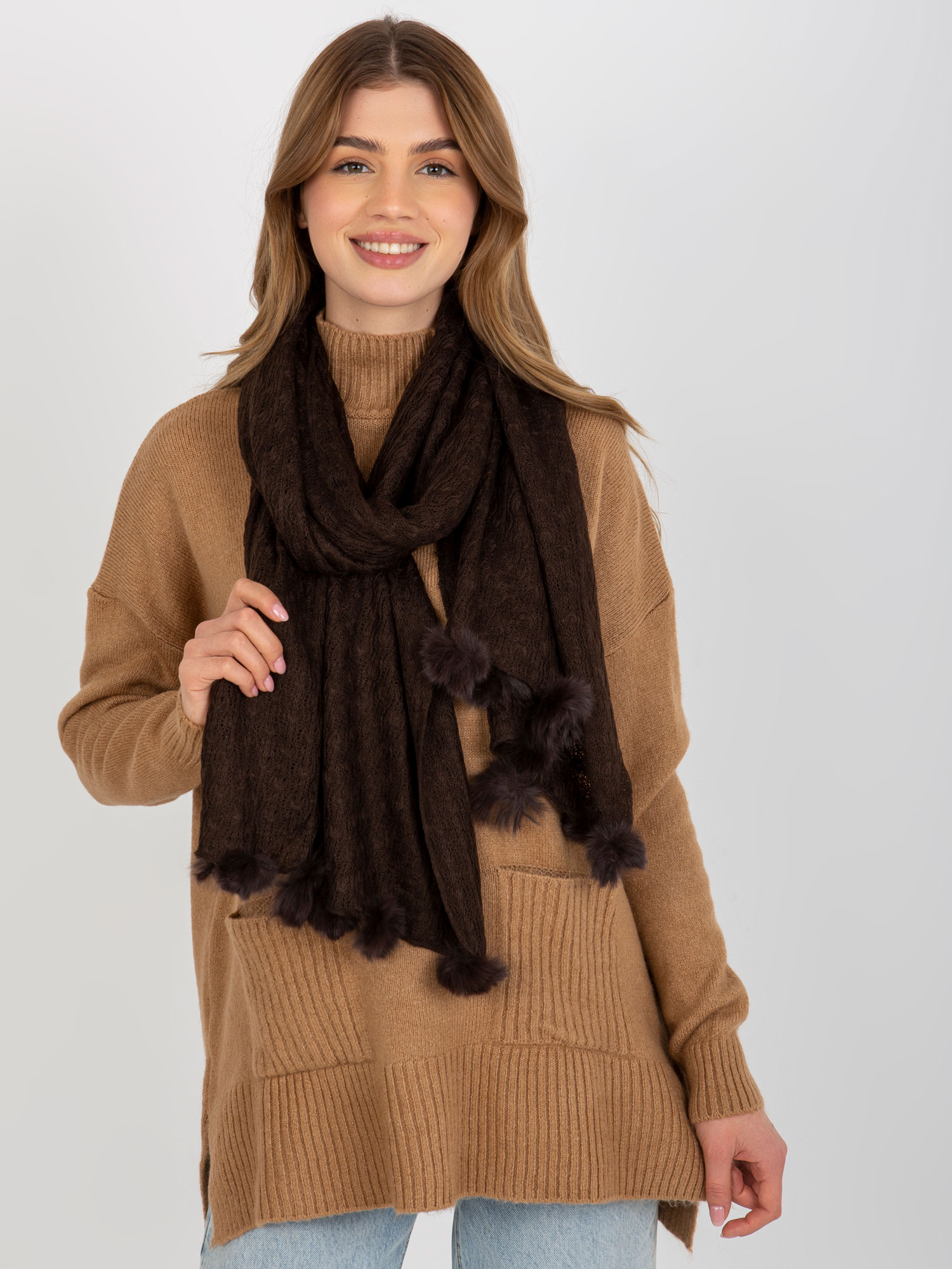 Scarf-AT-SZ-E-318.57P-dark brown