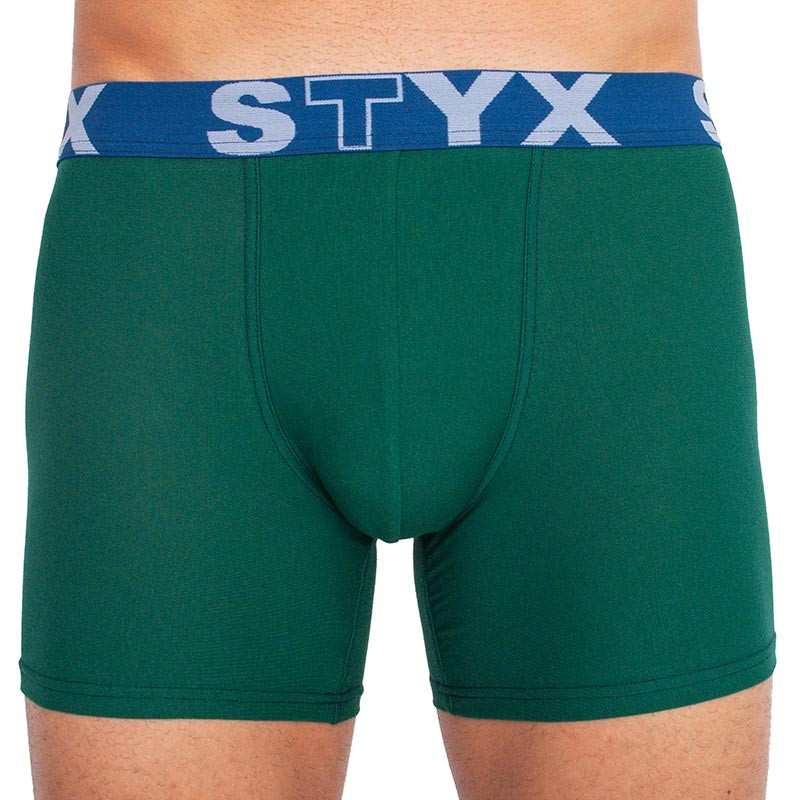 Men's Boxers Styx Long Sports Rubber Dark Green