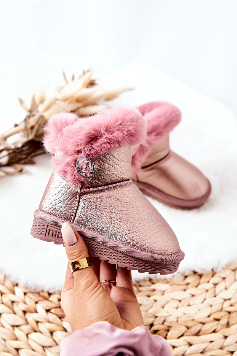 Snow Boots With Fleece Lining Pink Bessie