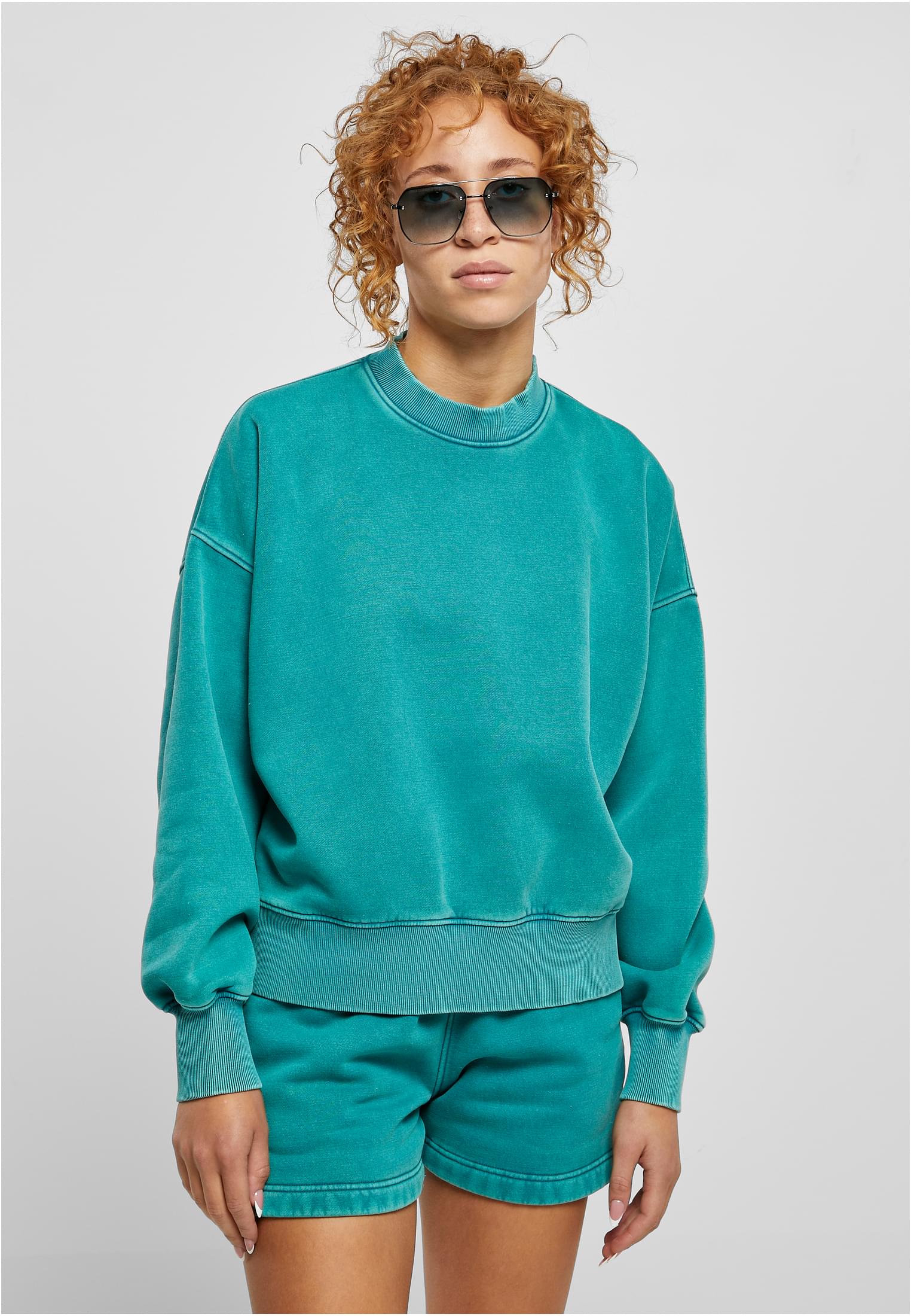 Dámský Oversized Stone Washed Crewneck Akvarel