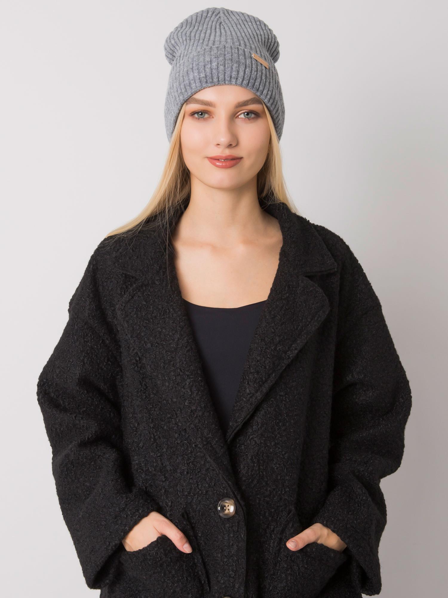 RUE PARIS Dark gray knitted beanie