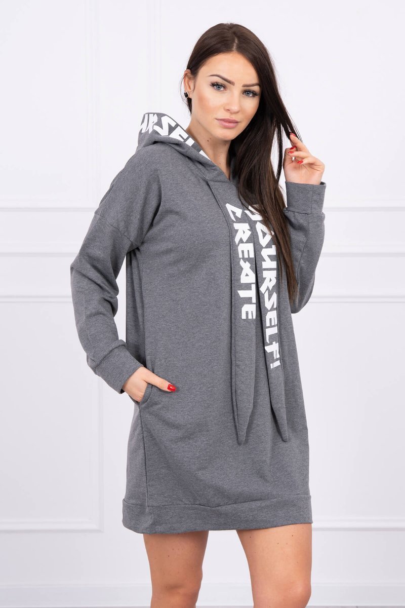 Dress With Hood Oversize Graphite