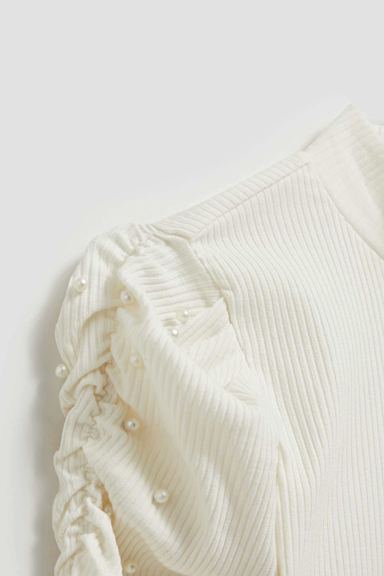 Puff sleeve blouse - white || - ecru