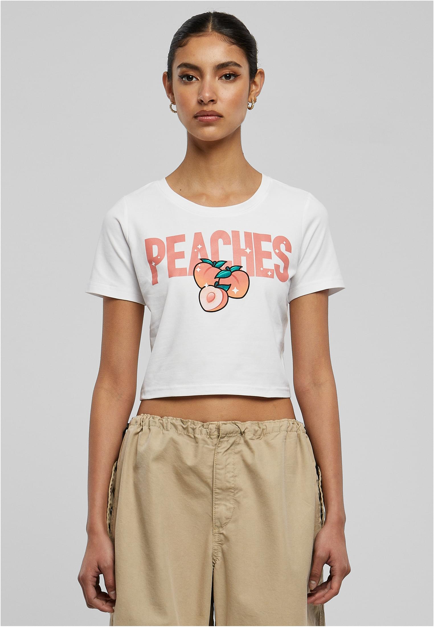 Peaches Cropped Tee White