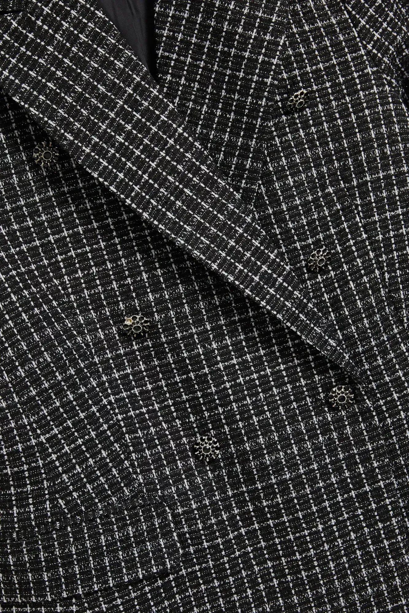 Double-breasted blazer with decorative buttons