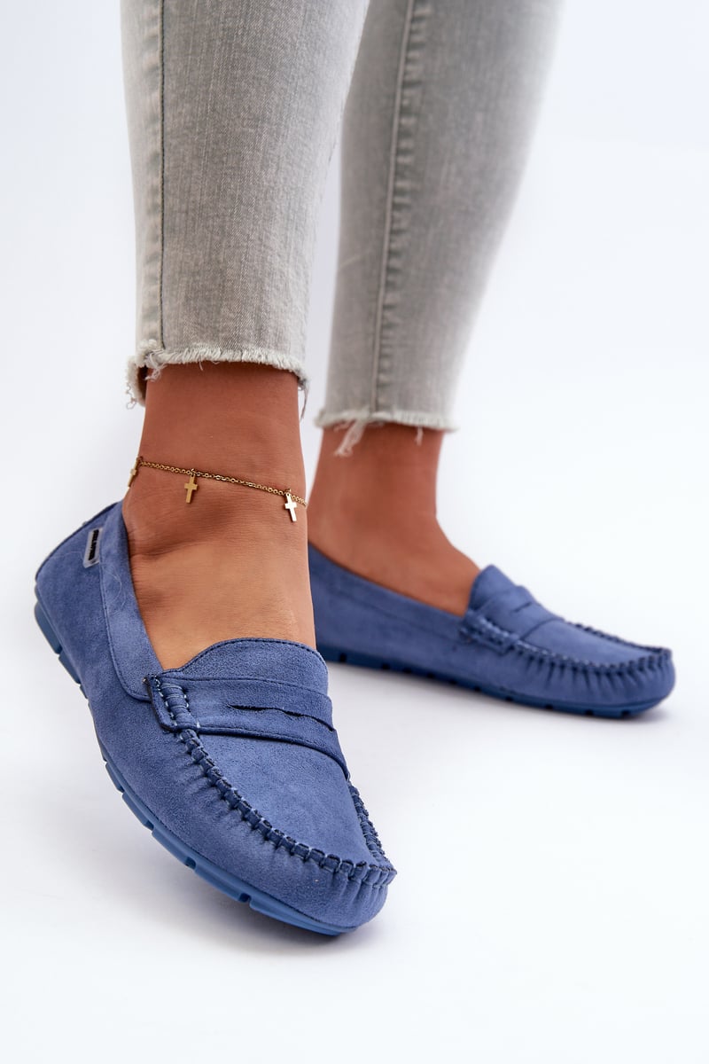 Women's eco suede moccasins, blue Rerteria